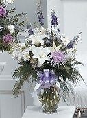 Purple and white Vase Arrangement