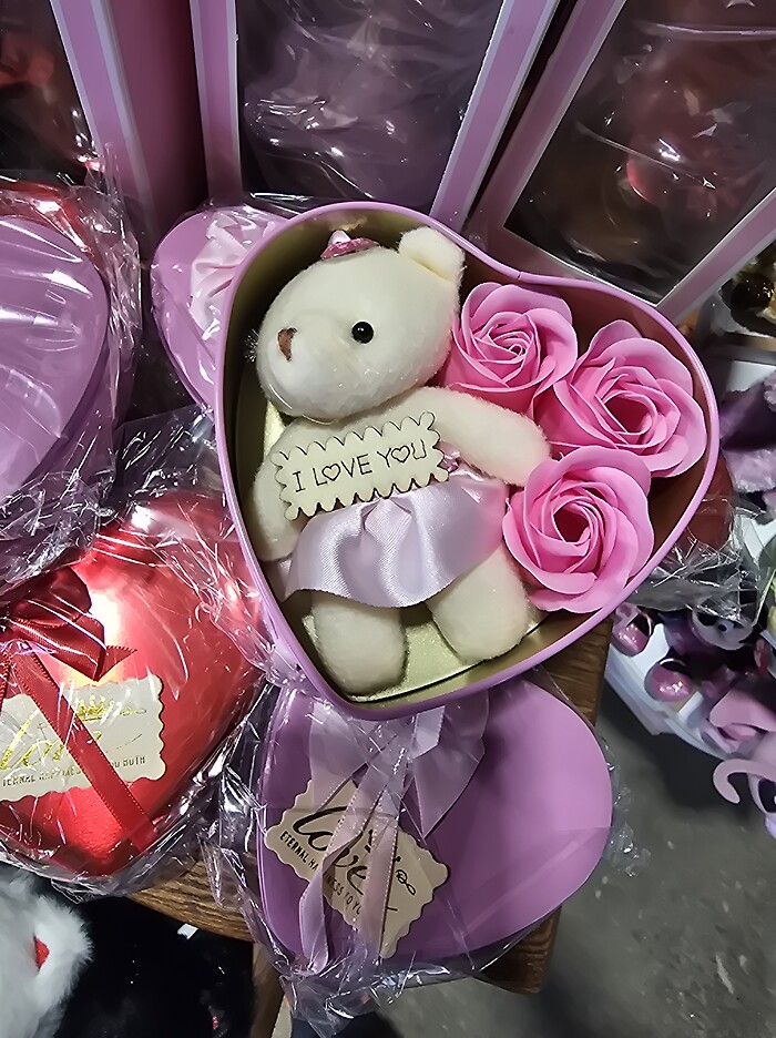 Teddy and rose soap combo