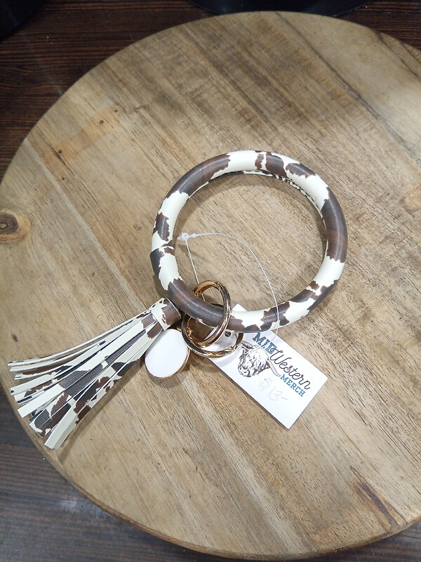 Cow Print Keychain