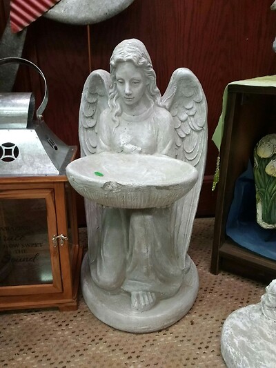 Angel with bird bath