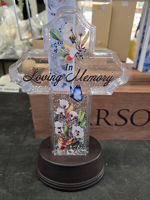 Water globe cross.