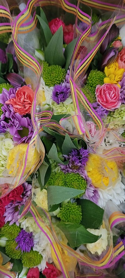 Mixed wrapped bouquet